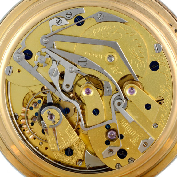 An English minute repeating calender chronograph Circa 1896 An English minute repeating calender chronograph Circa 1896