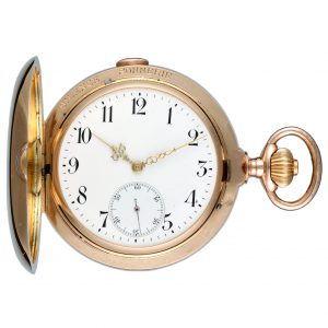Swiss gold grande sonnerie striking clockwatch Circa 1900