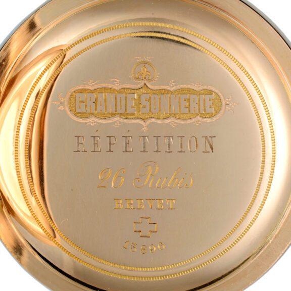 Swiss gold grande sonnerie striking clockwatch Circa 1900 Swiss gold grande sonnerie striking clockwatch Circa 1900