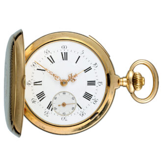 Swiss gold hunting cased repeating erotic lever Circa 1900
