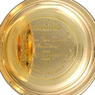 Swiss gold hunting cased repeating erotic lever Circa 1900