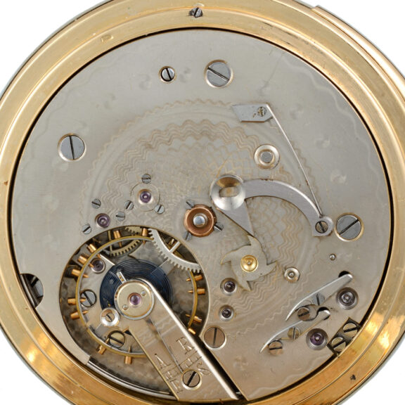 Swiss gold hunting cased repeating erotic lever Circa 1900 Swiss gold hunting cased repeating erotic lever Circa 1900