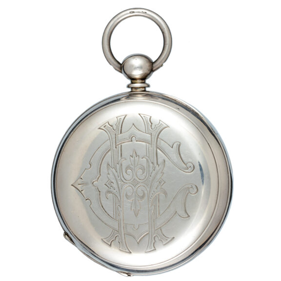 A Swiss silver lever pocket watch of 8 days duration Circa 1900 A Swiss silver lever pocket watch of 8 days duration Circa 1900