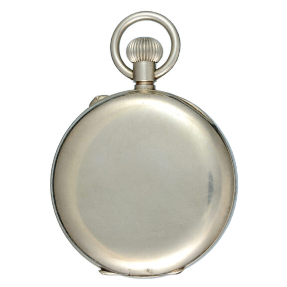Swiss nickel minute recording flyback chronograph Circa 1900 Swiss nickel minute recording flyback chronograph Circa 1900