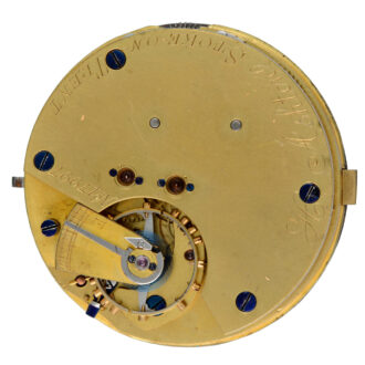 English lever chronograph in a gold open face case Circa 1905