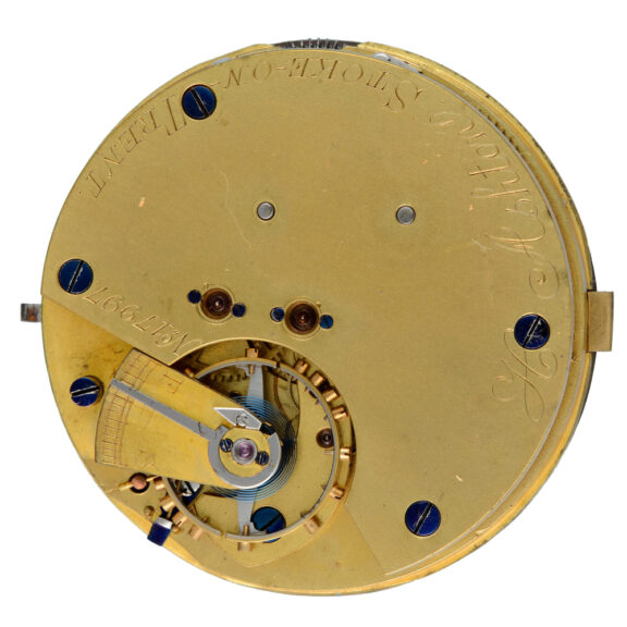 English lever chronograph in a gold open face case Circa 1905 English lever chronograph in a gold open face case Circa 1905
