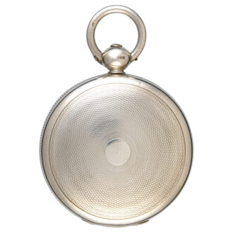 Cut glass silver mounted inkwell housing a verge Circa 1906