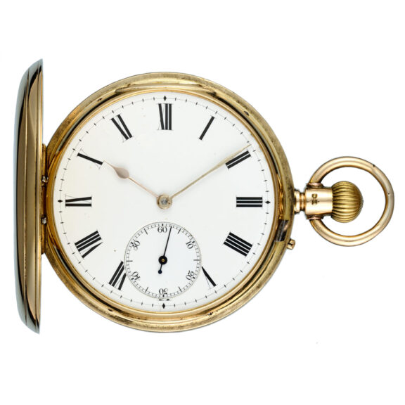 An English lever pocket watch in gold full hunter case Circa 1909
