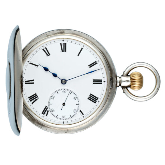 Swiss silver half hunting cased lever pocket watch Circa 1910 Swiss silver half hunting cased lever pocket watch Circa 1910