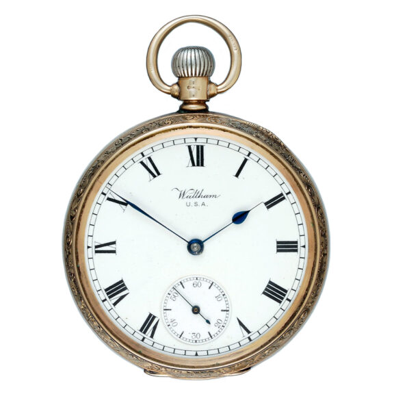 American lever pocket watch in a gold open face case Circa 1917