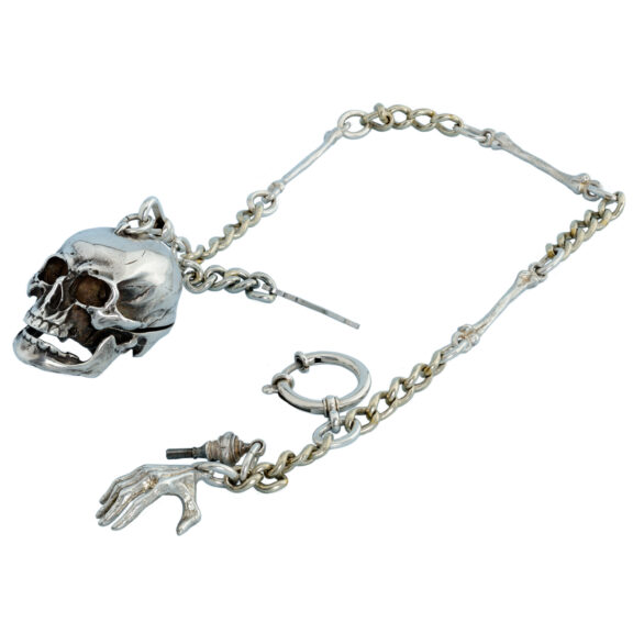 Swiss silver cylinder watch in the form of a skull Circa 1920