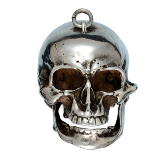 Swiss silver cylinder watch in the form of a skull Circa 1920