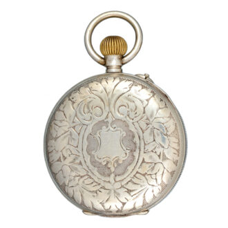 Rare Swiss silver eight day lever with visible balance Circa 1920
