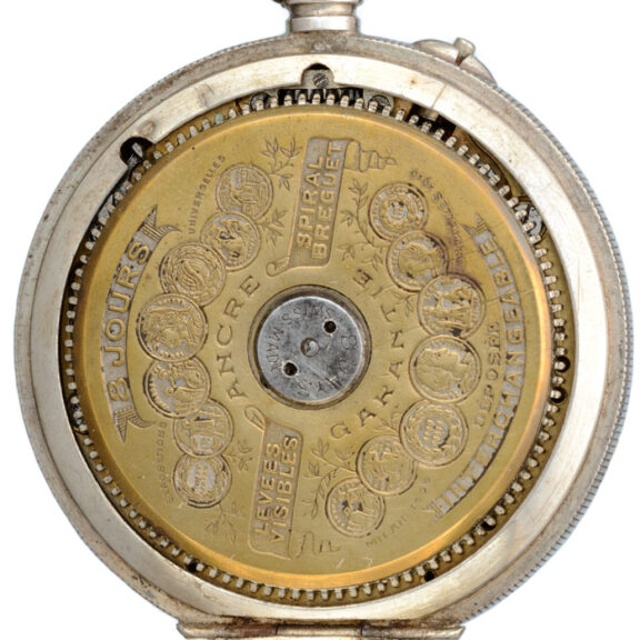 Rare Swiss silver eight day lever with visible balance Circa 1920 Rare Swiss silver eight day lever with visible balance Circa 1920