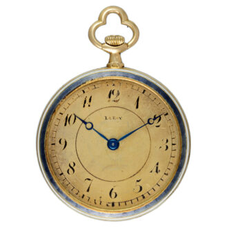 A diamond set gold and enamel lever pendant watch Circa 1920 A diamond set gold and enamel lever pendant watch Circa 1920