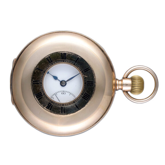 Swiss gold half hunting cased lever pocket watch Circa 1922 Swiss gold half hunting cased lever pocket watch Circa 1922