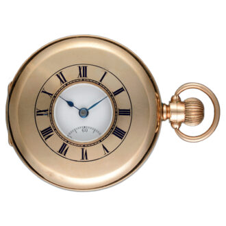 A Swiss lever pocket watch in a gold half hunter case Circa 1926