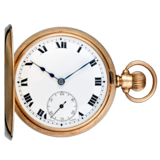 A Swiss lever pocket watch in a gold half hunter case Circa 1926