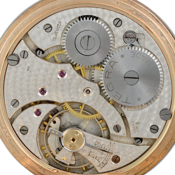 A Swiss lever pocket watch in a gold half hunter case Circa 1926 A Swiss lever pocket watch in a gold half hunter case Circa 1926