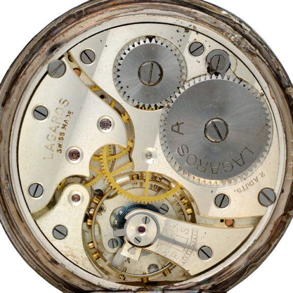 A Swiss lever in a Dennison silver half hunter case Circa 1928 A Swiss lever in a Dennison silver half hunter case Circa 1928