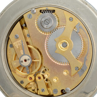 Silver inkwell housing a goliath pocket watch in the lid Circa 1929