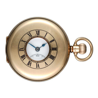A Swiss lever pocket watch in a gold half hunter case Circa 1930