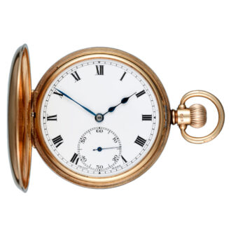 A Swiss lever pocket watch in a gold half hunter case Circa 1930