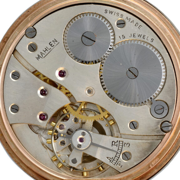 A Swiss lever pocket watch in a gold half hunter case Circa 1930 A Swiss lever pocket watch in a gold half hunter case Circa 1930