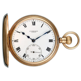A Swiss lever pocket watch in a gold half hunter case Circa 1930