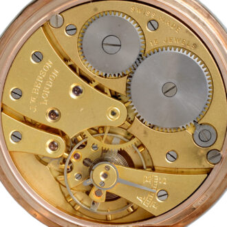 A Swiss lever pocket watch in a gold half hunter case Circa 1930