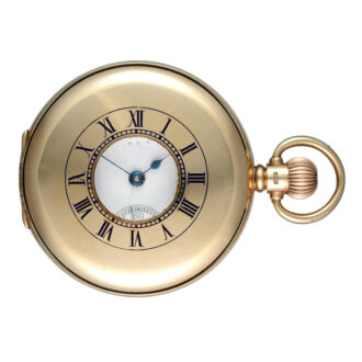 American lever pocket watch in a gold half hunter case Circa 1934