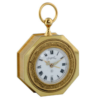 A Swiss gilt lever alarm watch in a gilt octagonal case Circa 1960