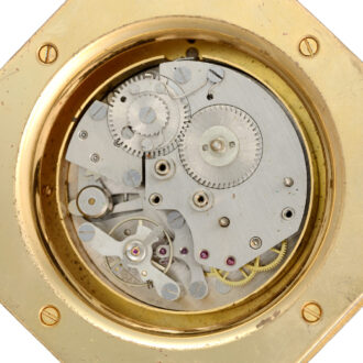 A Swiss gilt lever alarm watch in a gilt octagonal case Circa 1960 A Swiss gilt lever alarm watch in a gilt octagonal case Circa 1960