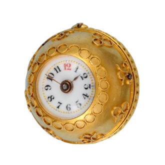 Fine Swiss cylinder ball watch and matching chain Circa 1890
