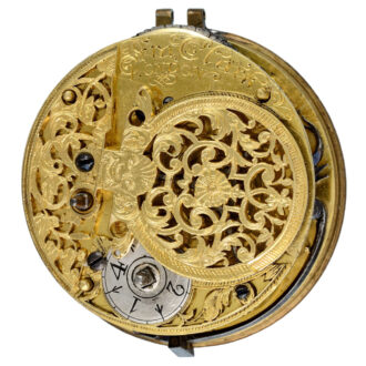 English verge in silver pair cases with enamel plaque Circa 1720