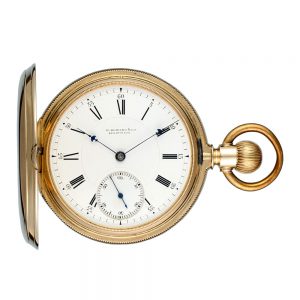 English gold lever with power reserve indication Circa 1873