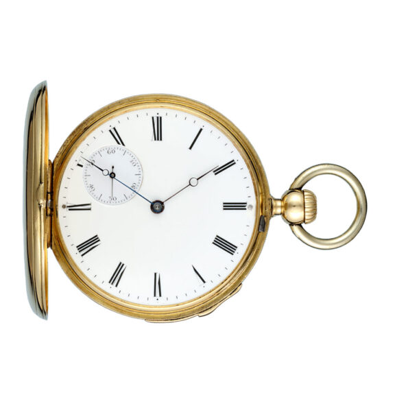 Swiss gold quarter repeating full hunter lever Circa 1853