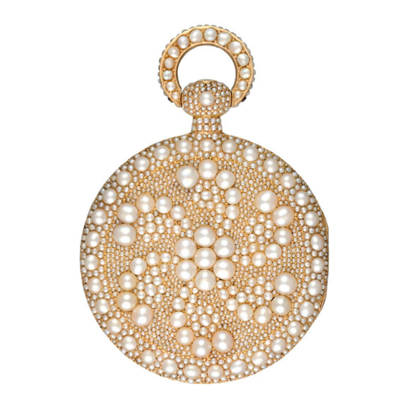 Exceptional, rare Swiss pearl encrusted cylinder Circa 1825
