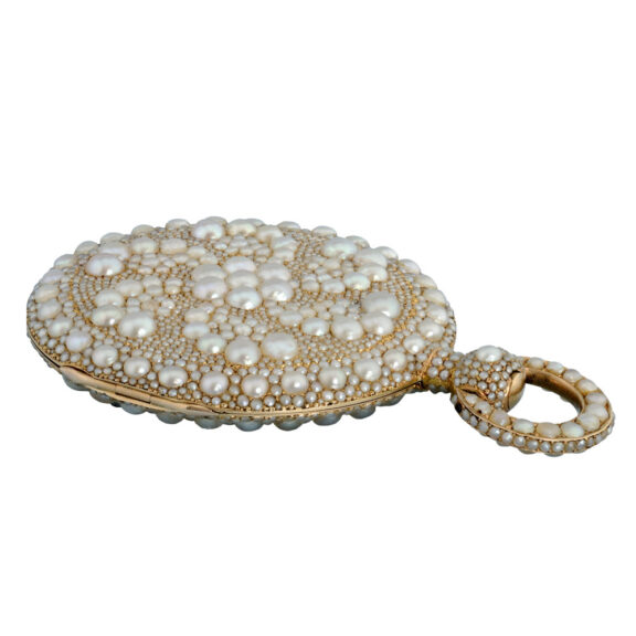 Exceptional, rare Swiss pearl encrusted cylinder Circa 1825 Exceptional, rare Swiss pearl encrusted cylinder Circa 1825