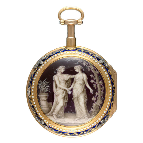 English gold and enamel repeater with chatelaine Circa 1776