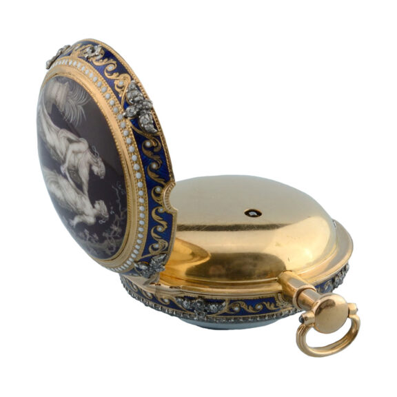 English gold and enamel repeater with chatelaine Circa 1776 English gold and enamel repeater with chatelaine Circa 1776