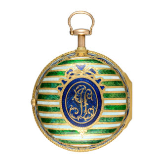 English 20k gold and enamel quarter repeater Circa 1749