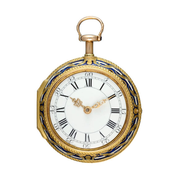 English 20k gold and enamel quarter repeater Circa 1749 English 20k gold and enamel quarter repeater Circa 1749