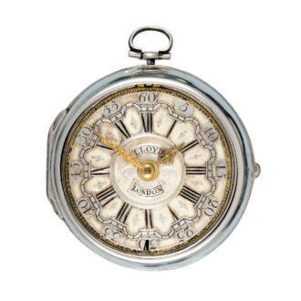 Silver verge with champlevé dial in pair cases Circa 1738
