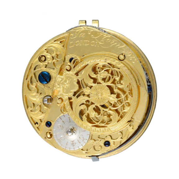 Silver verge with champlevé dial in pair cases Circa 1738 Silver verge with champlevé dial in pair cases Circa 1738
