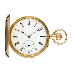 Swiss gold hunting cased minute repeating lever Circa 1890