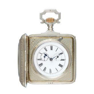 Silver pedometer with power reserve indication Circa 1890