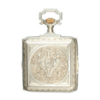 Silver pedometer with power reserve indication Circa 1890