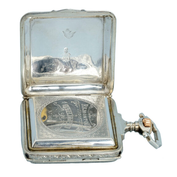 Silver pedometer with power reserve indication Circa 1890 Silver pedometer with power reserve indication Circa 1890