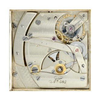 Silver pedometer with power reserve indication Circa 1890